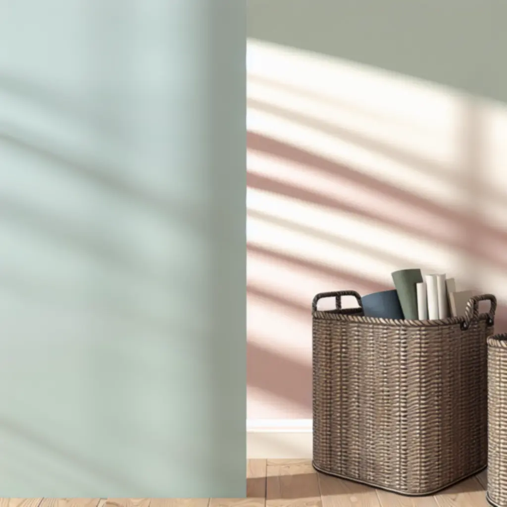 Eleganckie, wielofunkcyjne kosze do przechowywania ustawione na półce